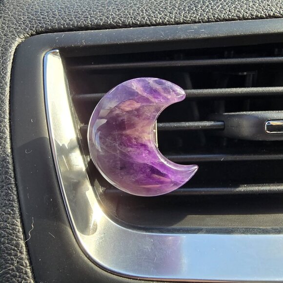 Amethyst Crystal Moon Vent Clip - Picture 3 of 8